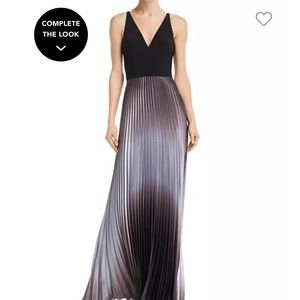 Aqua Pleated Shimmer Gown